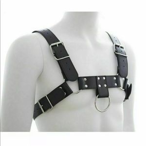Men's PU Leather Chest Harness Costume Gay Interest Fancy Buckles Exotic